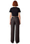 Women's Dark Wide Leg Pants Belt Detailed Cashmere Fabric Functional Durable Quality Comfortable - 5
