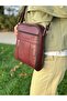 Genuine Leather, Medium Size, Crossbody Strap, Women's Shoulder Bag, Burgundy, 22*24*5 cm - 2