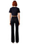 Women's Dark High Waist Flare Denim Pants Functional Durable Quality Comfortable Aesthetic - 5