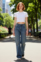 Women's Wide Leg High Waist Denim Pants Functional Durable Quality Comfortable Aesthetic - 2