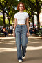 Women's Open High Waist Wide Leg Denim Pants Functional Durable Quality Comfortable Stylish - 2