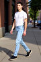 Men's Open Slim Fit Zippered Jeans Functional Durable Quality Comfortable Aesthetic