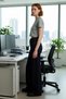 Dark Jacquard Textured High Waist Wide Leg Women's Pants Functional Durable Quality Stylish - 3