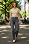 Anthracite Low Waist Wide Leg Denim Pants Women's Functional Durable Quality Comfortable - 2
