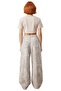 Women's Plaid Pattern Wide Leg Denim Pants Regular Waist Functional Durable Quality Stylish - 5