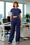 Women's Wide Cut High Waist Anthracite Trousers Functional Durable Quality Comfortable Stylish - 3