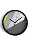Abstract Geometric Themed Modern Wall Clock - 42cm - Black Case with Glass Front - Silent Mechanism