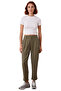 Women's Khaki Pleated Double-Legged Carrot Cut Trousers Functional Durable Quality Comfortable Stylish - 4