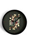 Playing Card Style Double Design Modern Wall Clock - 42cm - Black Case with Glass Front