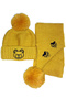 Bear Figure Knitted Scarf and Hat Set - 7