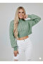Women's Mint Water Green Thick Hair Knit Half Turtleneck Sweater - 3