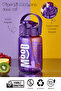 Sports Water Bottle - 1000 ml with Straw, Lockable Lid, Water Leakproof Design - Purple
