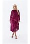 Women's Chonil Velvet Bohemian Lace Detailed Skirt & Blouse Set Burgundy - 6
