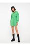 Lcw Vision Green Straight Long Sleeve Gabardine Women's Shirt Dress - 7