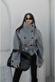 Gray arica Mock Neck short coat - 3