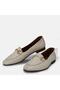 Large size women's genuine leather loafer 41-42-43-44- beige leather - 4