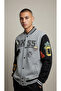 Unisex College Embroidery Detailed Oversize Varsity Jacket - 5