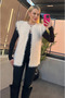 Single Button Bearded Ecru Vest - 3