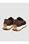 Genuine Nubuck Leather Brown Women's Loafer Shoes - 3