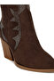 Women Rhinestones Embellished Calf Boots in Brown - 5