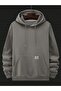 Men's Smoke Gray Baseball Printed Hooded Sweatshirt - 2