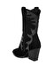 Women Rhinestones Embellished Calf Boots in Black - 3