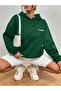 Unisex Green Los Angeles Printed Oversize Hooded Sweatshirt - 2