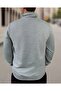 Men's Gray Paris Printed Half Zipper Oversized Sweatshirt - 2