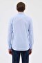 Non-Iron Blue and White Striped 100% Cotton Comfort Fit Shirt - 7