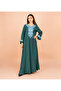 Classic Solid Floral Embroidery Crystal Jalabiya