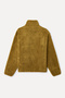 Women's Mustard Oversize Plush Bomber Jacket - 5