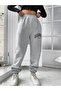 Women's Gray California Printed Oversize Tracksuit with Elastic Legs - 3