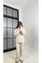 Stone Hair Braided Sweater Elastic Waist Trousers Knitwear Set Gaus-00592 - 3