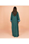 Classic Solid Floral Embroidery Crystal Jalabiya - 4