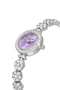 Luxury Stone Flower Pattern Cord Women Wrist Watch Silver Purple Color Pl-1584B7X