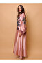 Elegant Shimmer Fabric Big Flower Colorful Design Modern Sleeves - 3