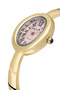Clamp-On Oval Case Roman Numeral Women's Wristwatch Gold Pink Color Pl-1589B5X - 4