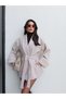 Fur-Cuffed Tie-Detail Short Coat - 4