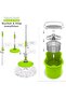 Easy 360 Degree Spin Mop and Bucket set – Stainless Steel Handle, 2 Microfiber Reusable Pads Green - 2