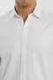 Stretch Fabric White Men's Shirt with Long Sleeves and Buttoned Hidden Placket - 4
