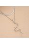 Snake Figured Double Chain Steel Necklace Daily Stylish Modern Design Jewelry Accessory Women - 4