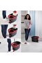 Easy spin mop set with foot pedal,Telescopic Handle 123cm &spinning wringer,2in1 Microfibre mop head