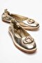 Perite Women's Genuine Leather Ballet Flats Gold with Elastic Back Color-Match Leather Lining