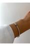 Dorika Model Zircon Top Stone Silver Open Bracelet - 7