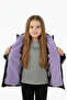 Girl's Waterproof and Windproof Fur Lined K Hooded Black Shiny Coat - 3