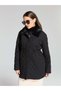 Collar Fur Collar Waist Gathered Beaded Coat - 2