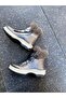 Gray Outer Material Leather Fur Accessory Zippered Children's Boots - 2