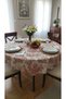 Burgundy English French Country People Pattern Rustic Vintage Decorative Round Tablecloth - 4