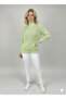 Women's Light Aqua Green High Neck Thick Knit Turtleneck Sweater - 3