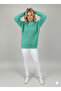 Women's Turquoise Green Thick Knitted Fisherman Turtleneck Sweater - 2